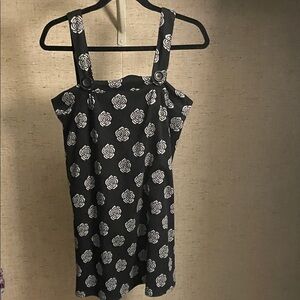 Floral Black and White Dress